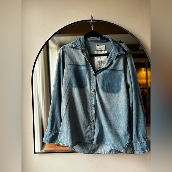 CURRENT ELLIOT | the perfect denim shirt | size medium - Picture 2 of 11